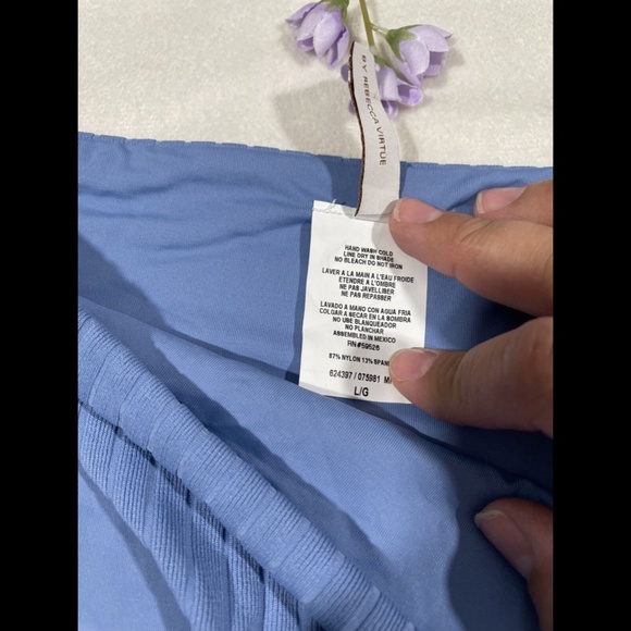 NEW Becca Loreda Ribbed Bikini Bottom‎ in MIST Blue [SZ Large ] - Picture 8 of 12